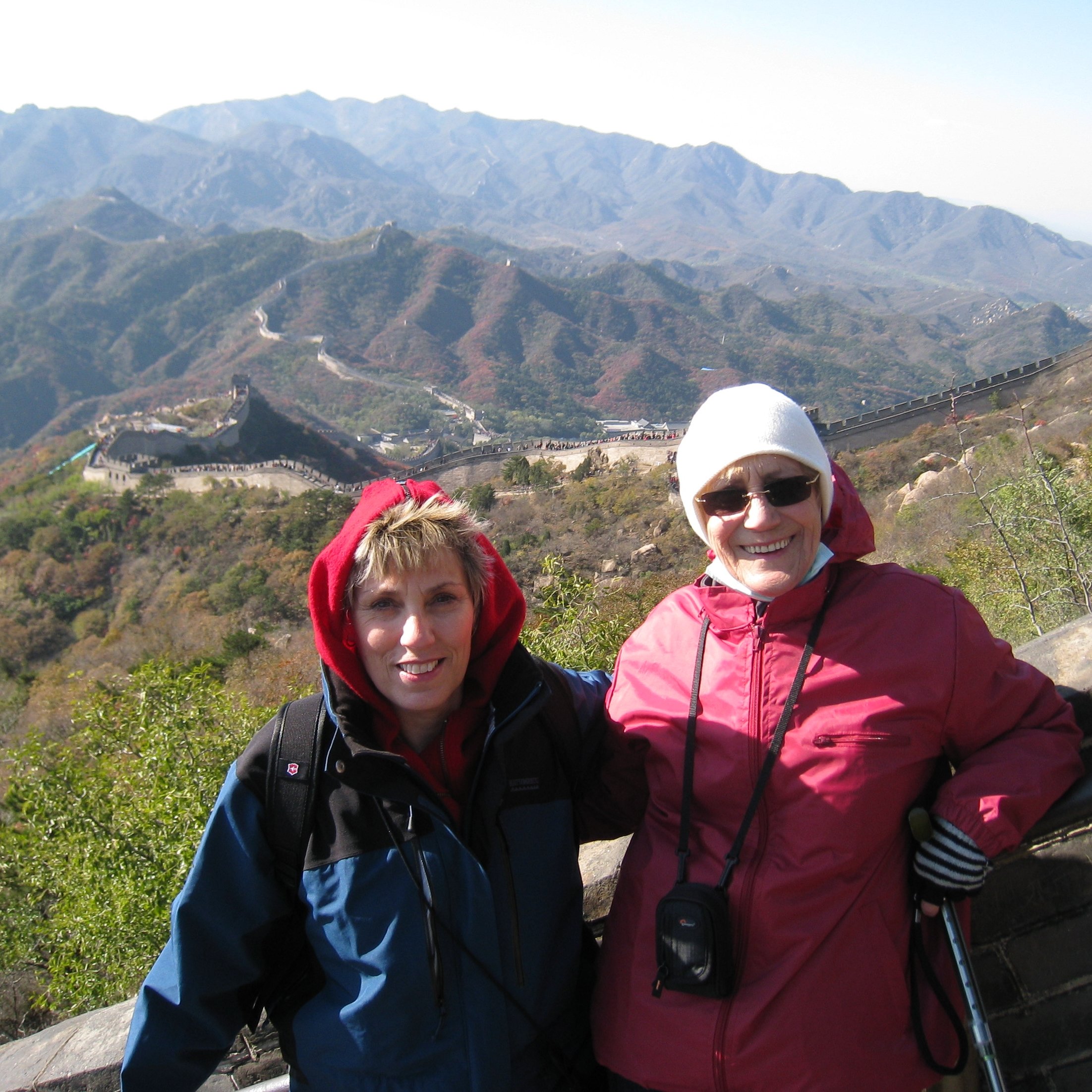 Marlene and her Mother walking the Great Wall of China, 2010