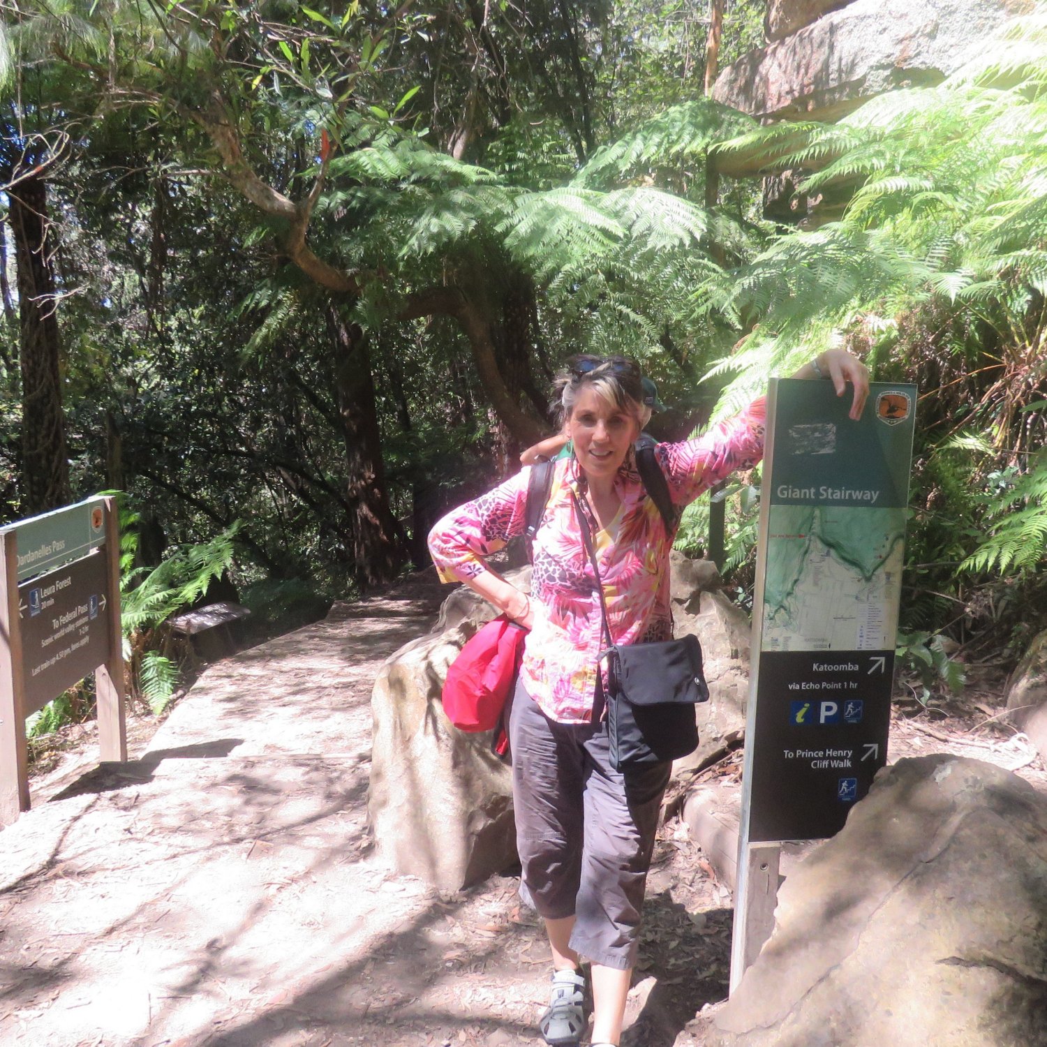 Marlene after descending the Giant Staircase at Katoomba, near Sydney, 2021