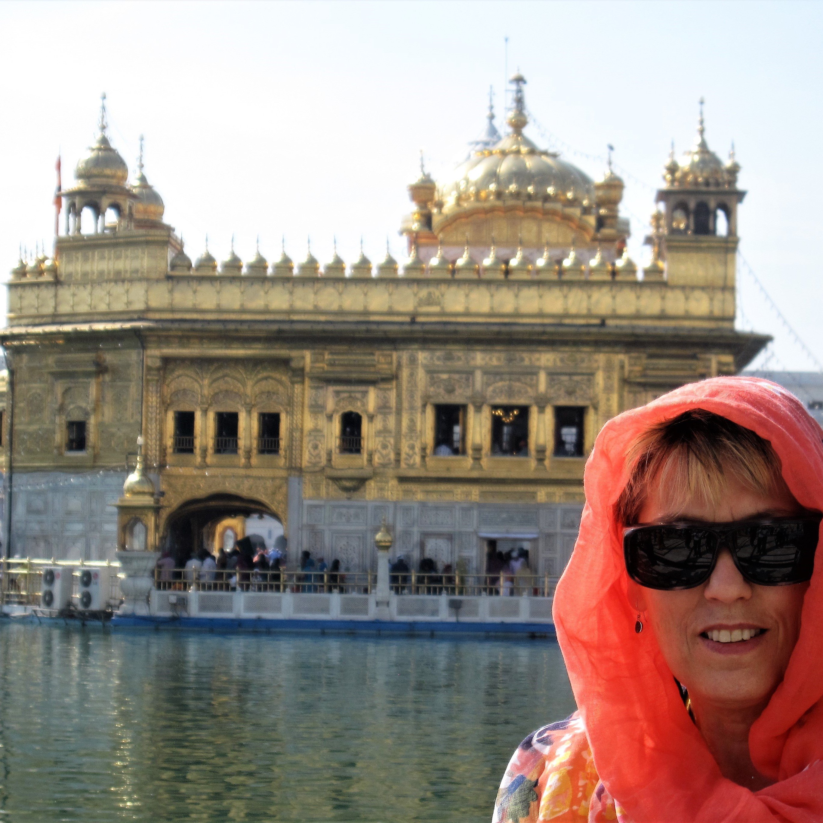 Marlene visiting the Golden Temple at Amritsar, India's Punjab state, 2011