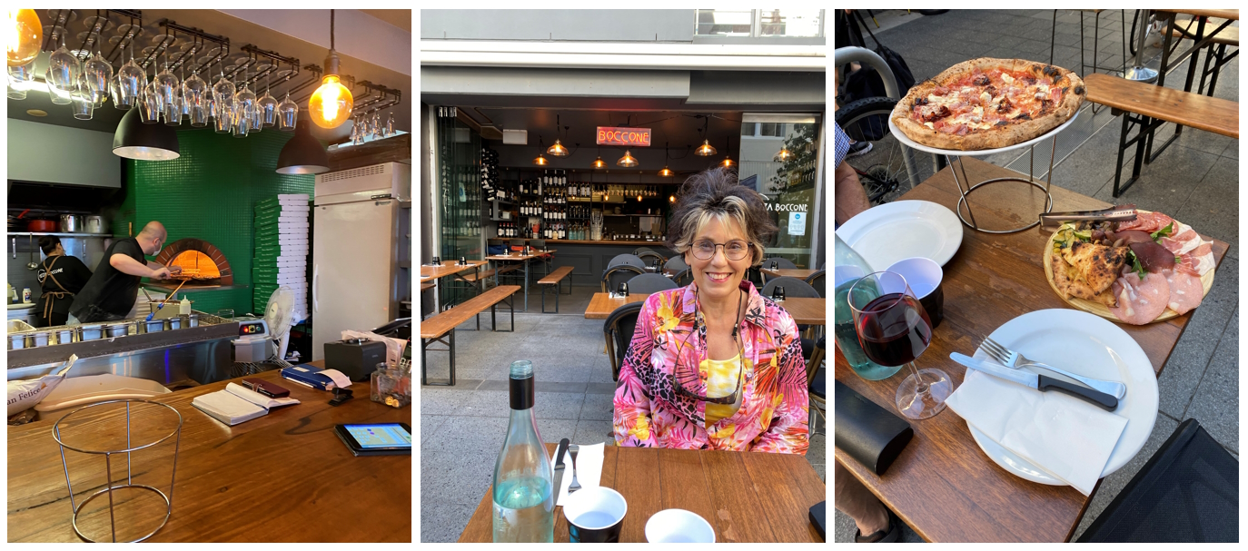 A diner at a pizza restaurant in Sydney's King's Cross