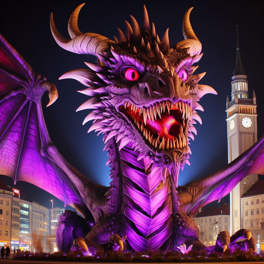 The Dragon Champion becomes a reddy-purple color