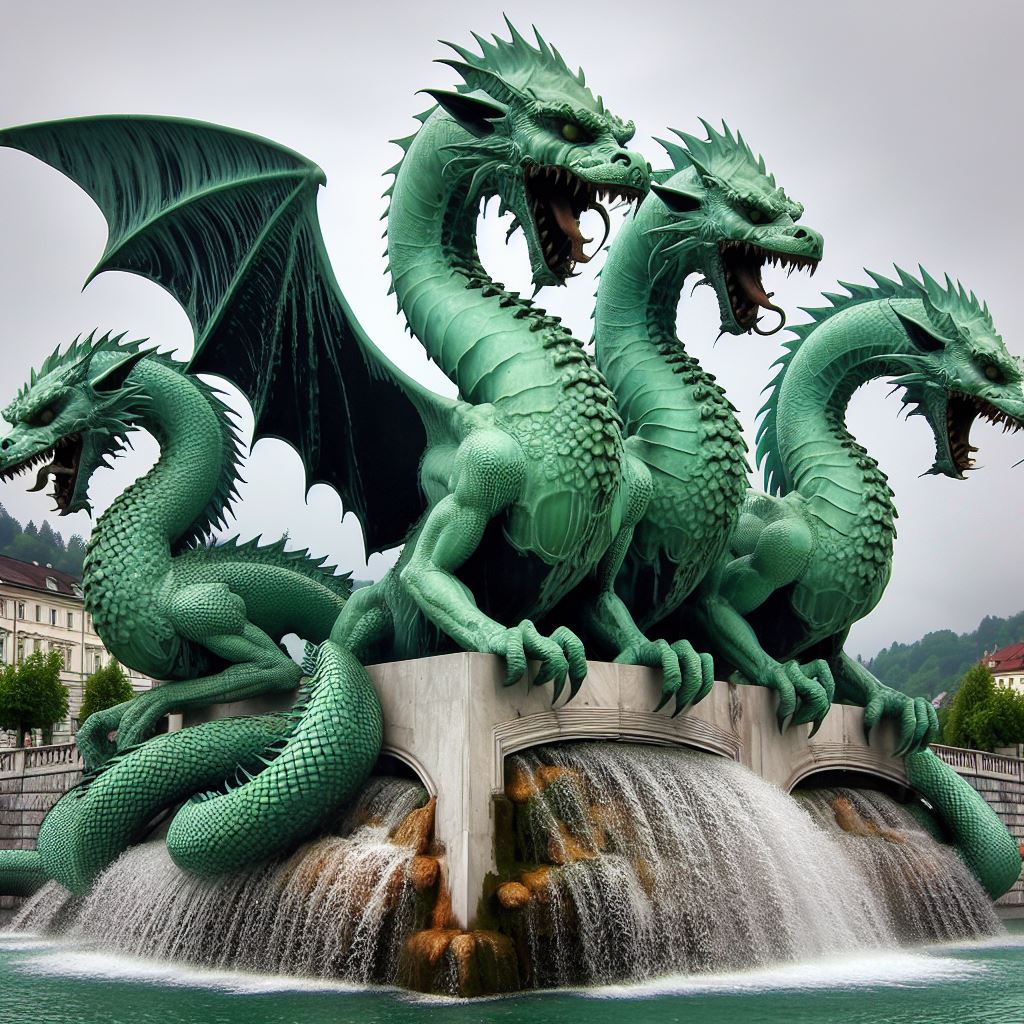 The four Green Dragons of Ljubljana