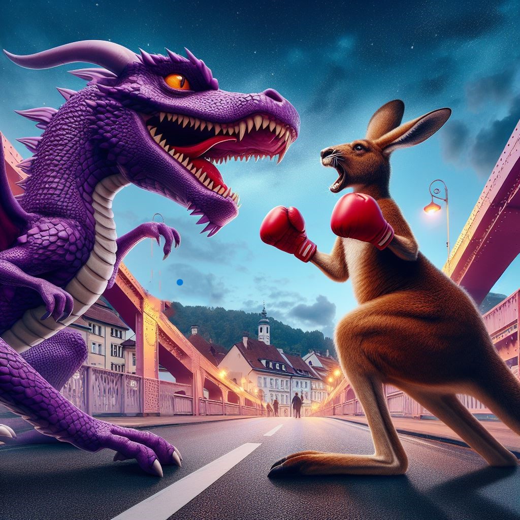 Skippy standing up to the Dragon Champion
