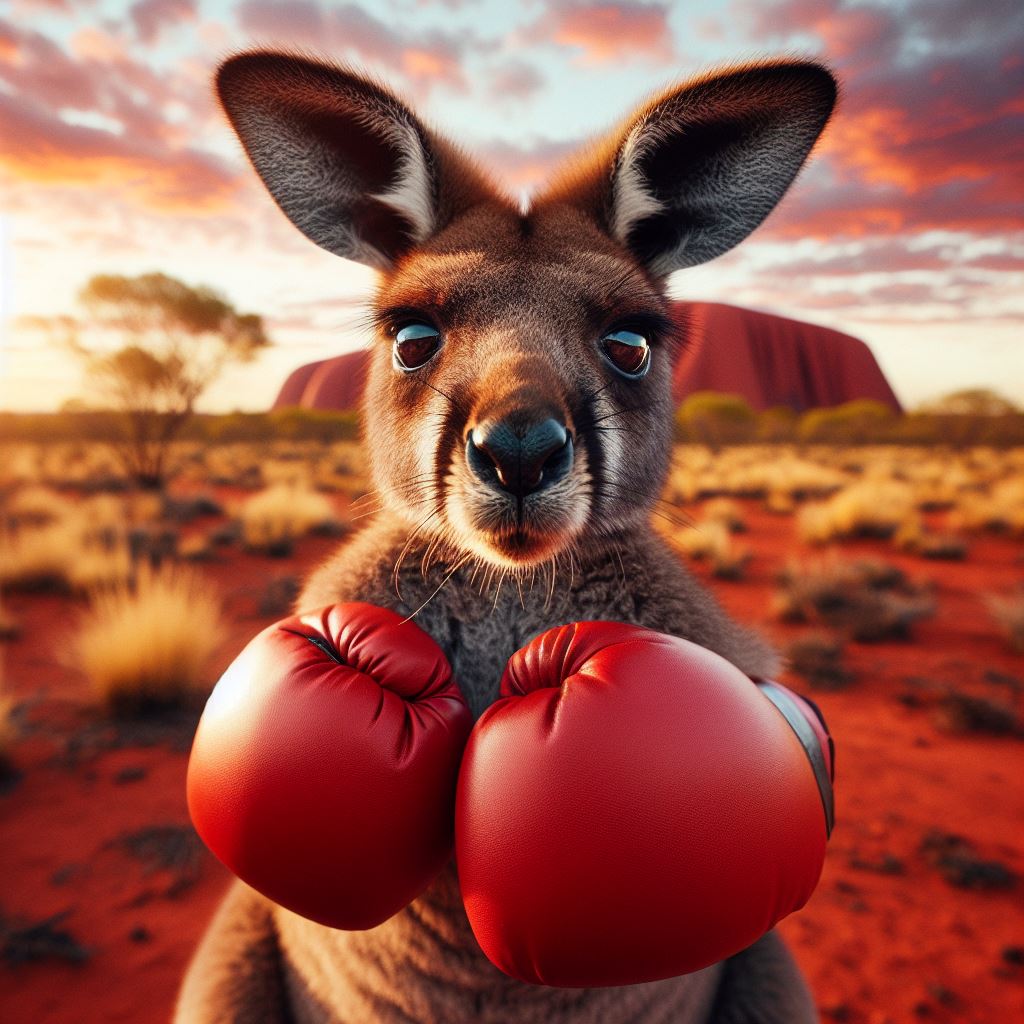 Skippy’s offspring, Joey, in the outback near Uluru