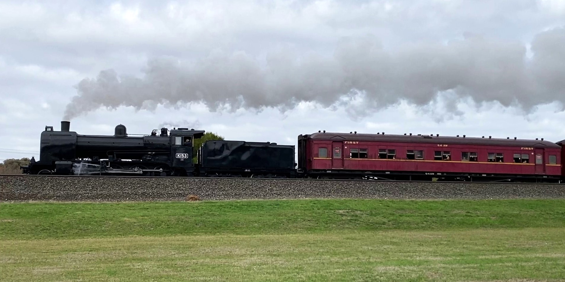 Image of Steamrail K153 leading out the Ballarat to Lal Lal Shuttle on Sun 26 May 2024