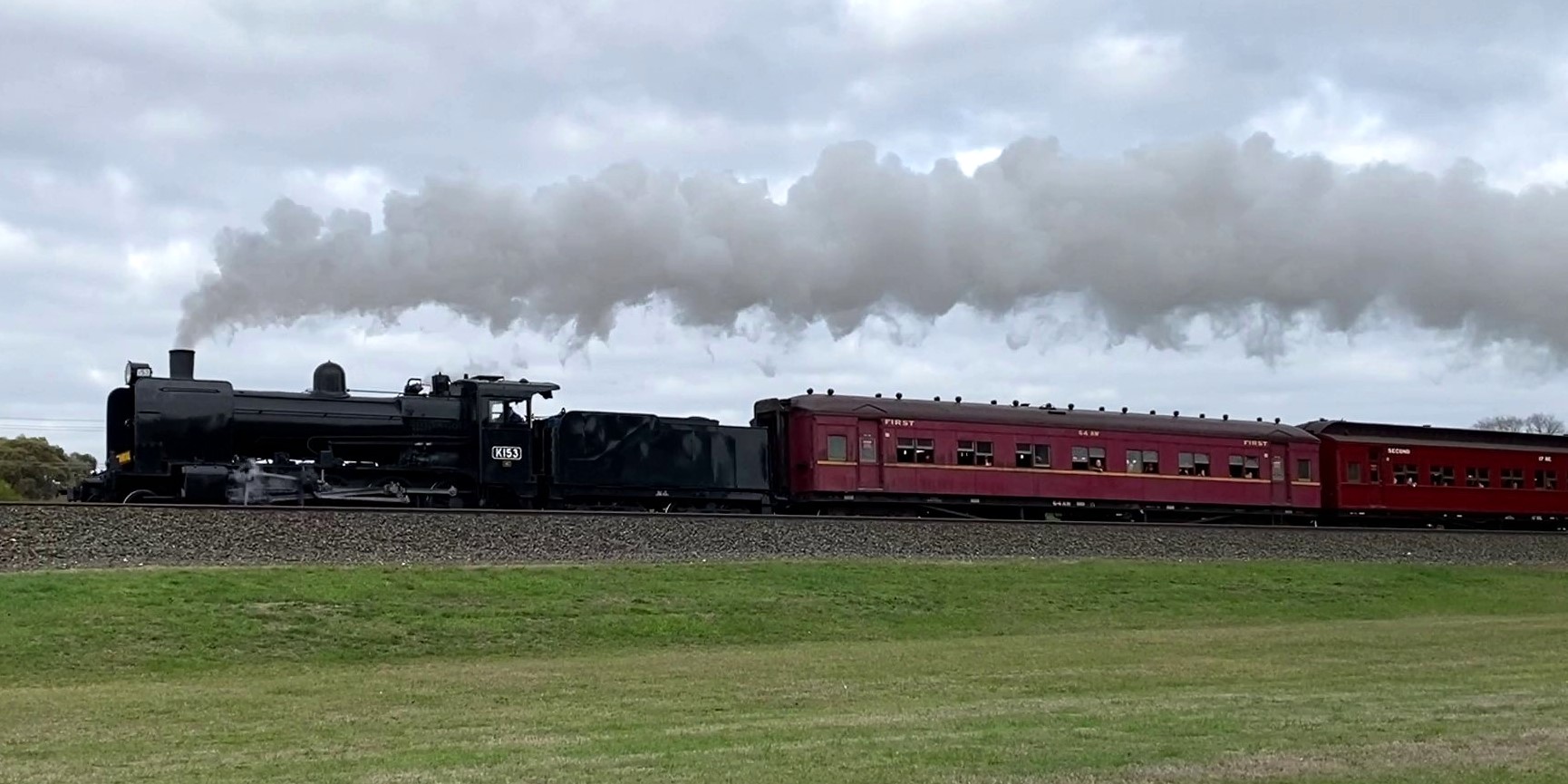 An image of Steamrail K153 leading the Ballarat to Lal Lal Shuttle, on Sunday 26 May 2024