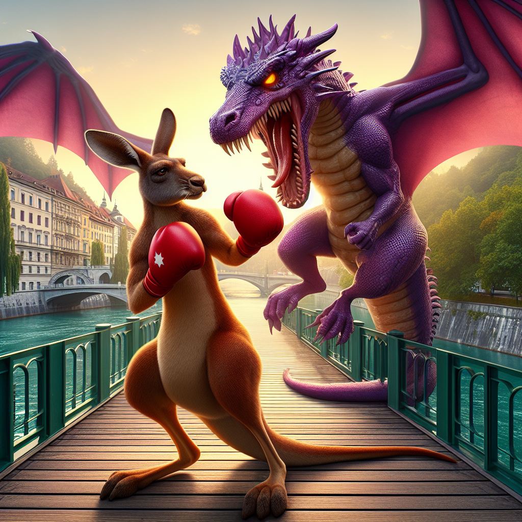 The tiring Dragon Champion desperately attacks Skippy