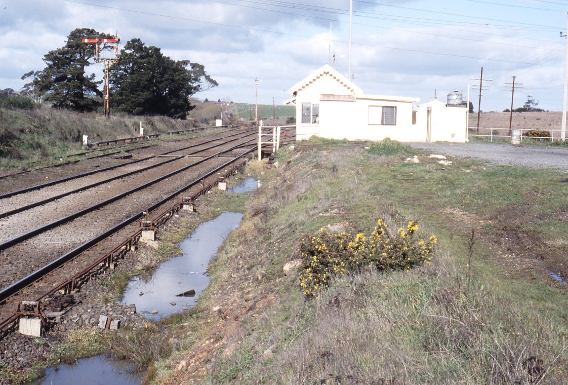 An image by photographer Weston Langford, showing the now demolished Train Station building at Warrenheip, taken in August 1990