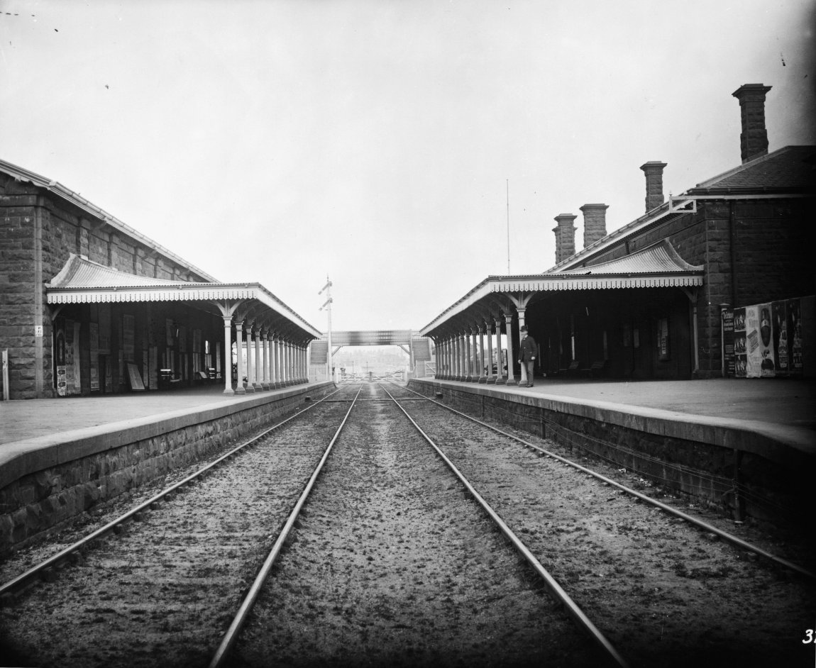 An image of the now demolished Ballarat East Train Station, dated circa 1937, sourced from the Public Records of Victoria