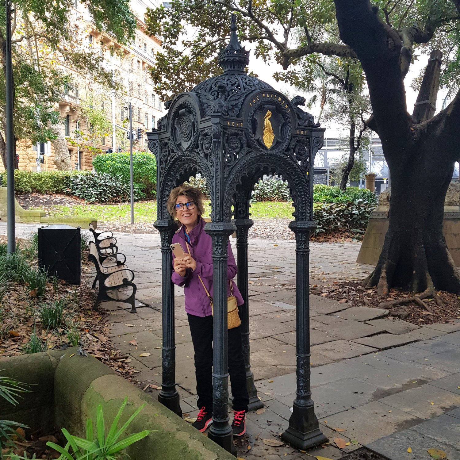 Image of the cast-iron canopy of the 1870 drinking fountain at Macquarie Place