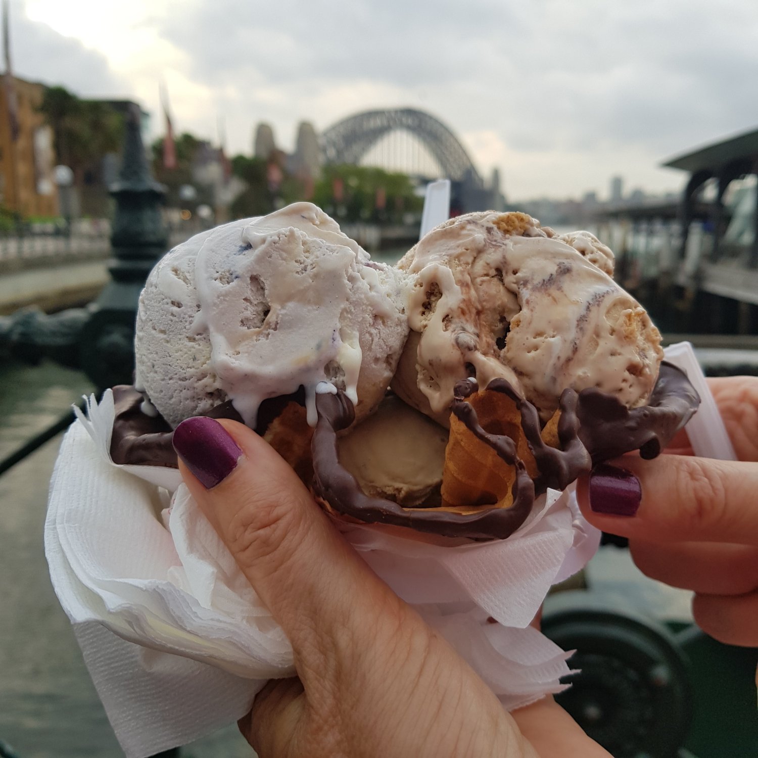 image of an ice cream treat from the Royal Copenhagen Kiosk at Sydney's Circular Quay