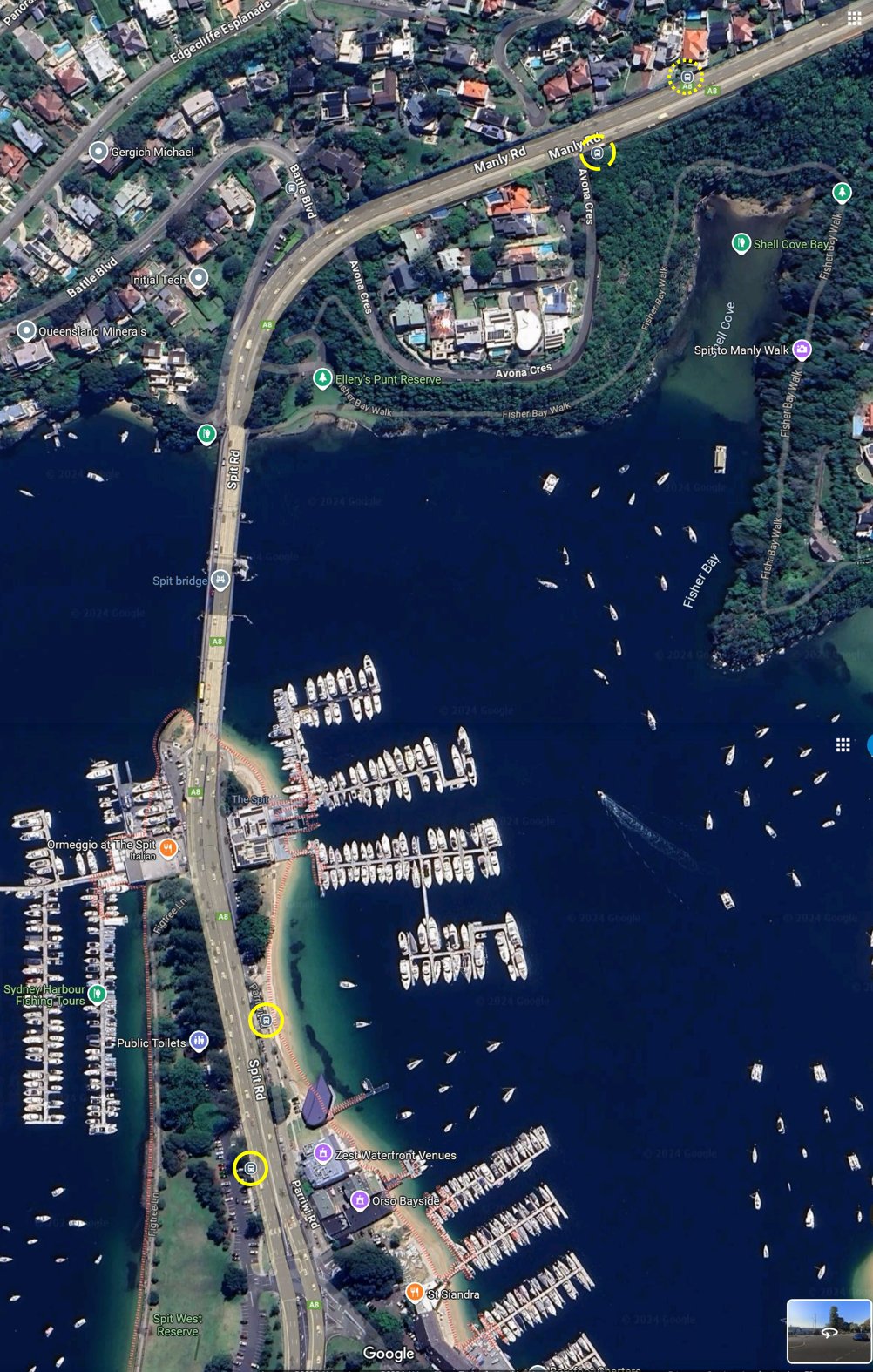 The Bus Stops at Spit Reserve (West and East) and on Manly Road - Credit: Google Maps