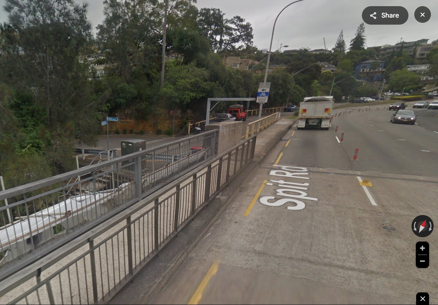 Approaching the northern end of The Spit Bridge - Credit: Google Maps