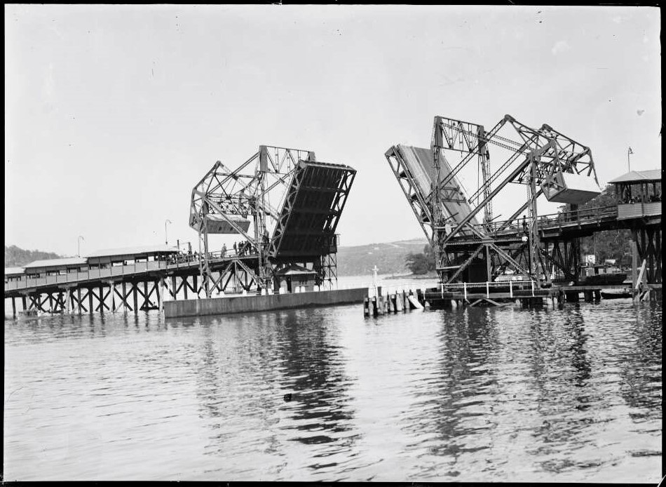 Spit Bridge open to marine traffic Sydney ca 1930s - Credit: National Library of Australia