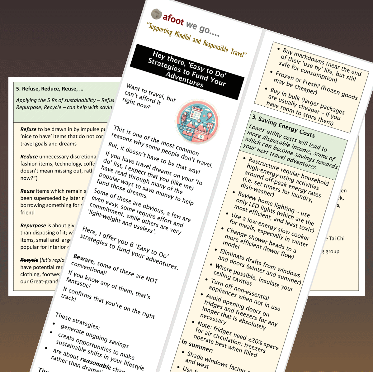 image showing extracts from 6 Easy to Do Strategies to Fund Your Adventures