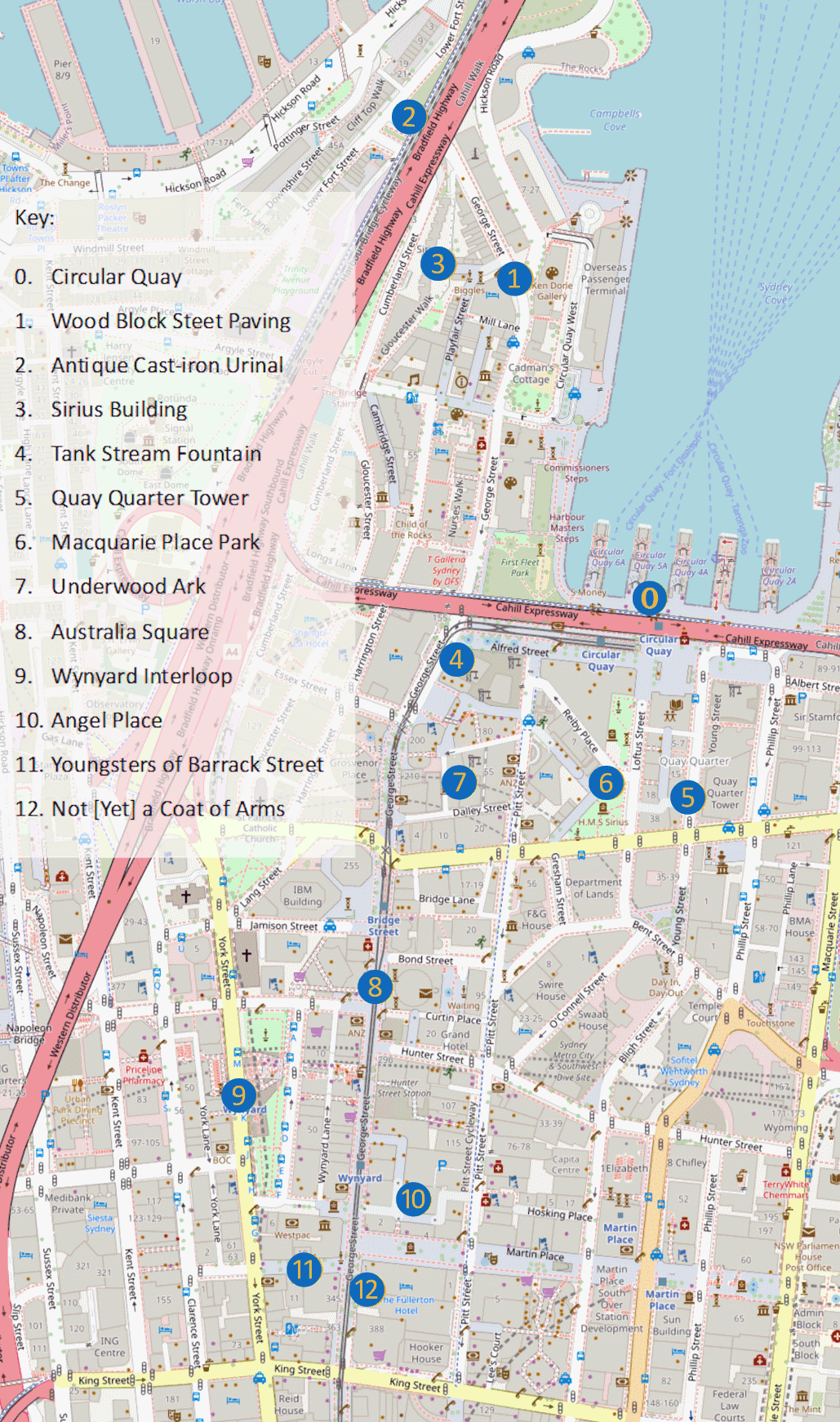 map showing the locations of the 11 Weird and Wonderful attractions 
