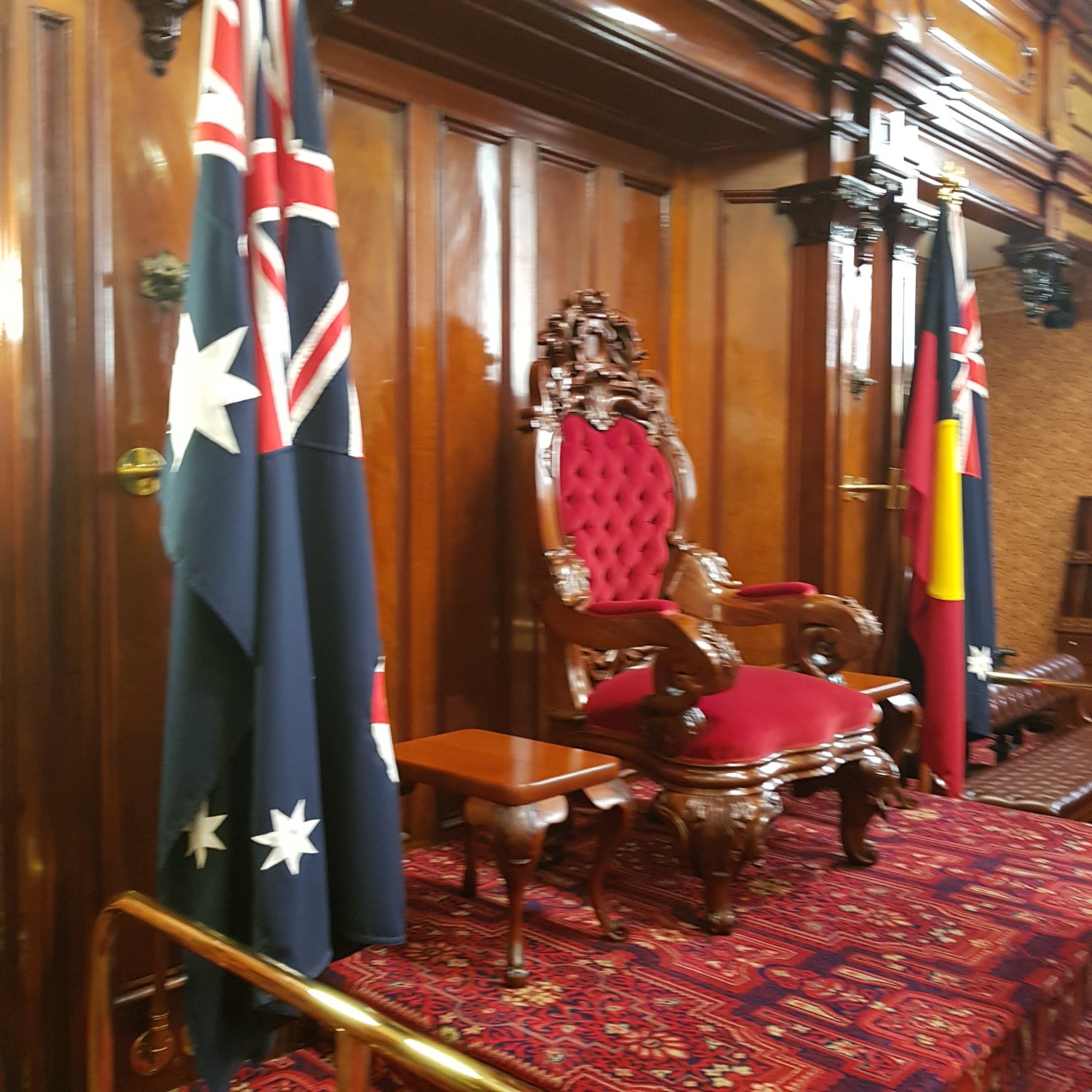 image showing the Vice Regal Chair in the NSW Legislative Council Chamber