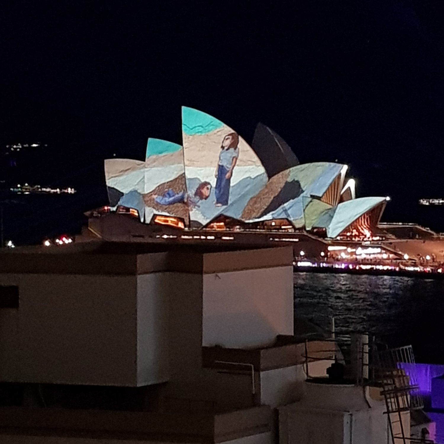 Image showing a light show on the Opera House eastern Bennelong Sails, during Vivid Sydney Light Festival