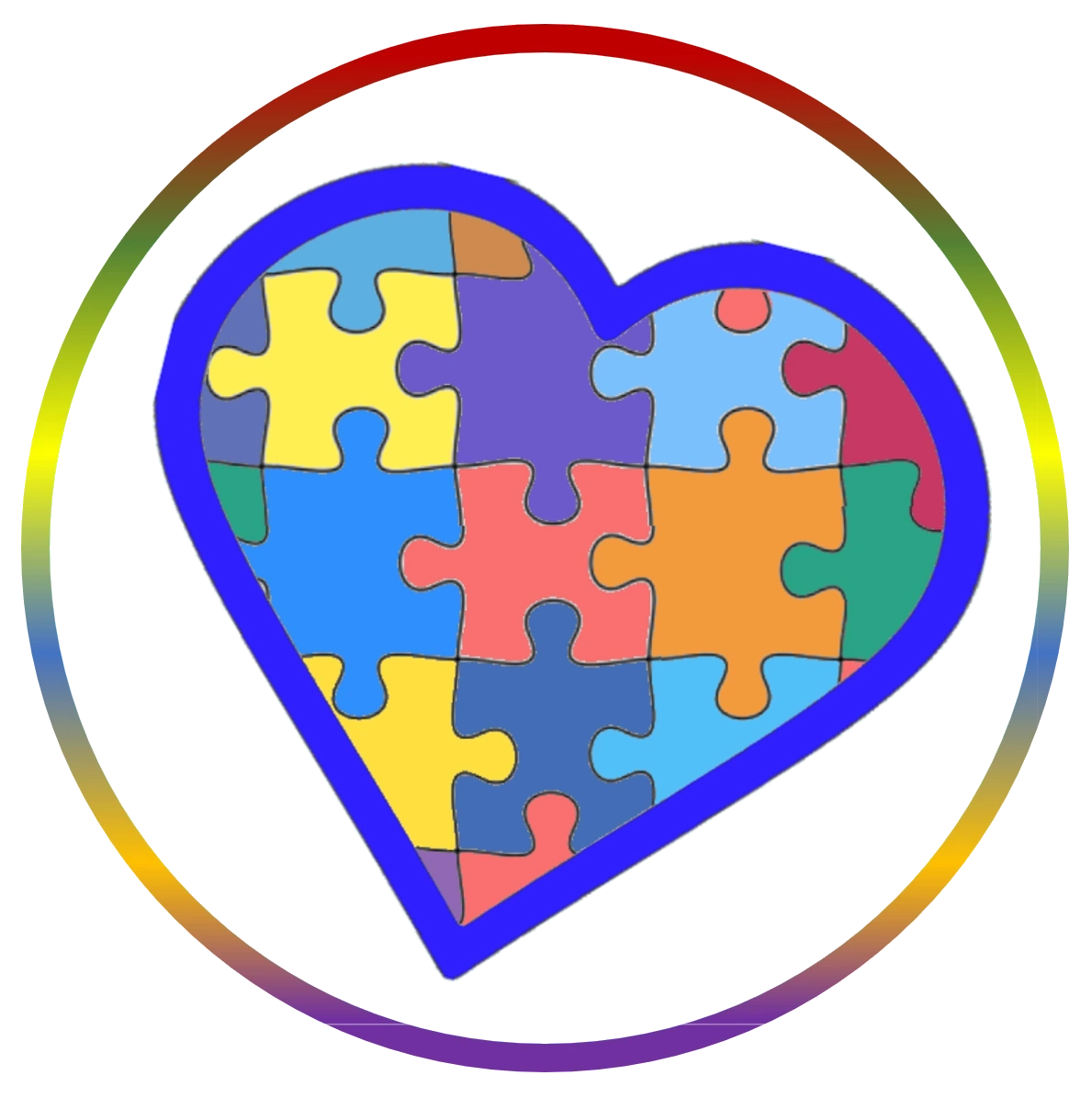 Neurodiversity Blue Heart with Jigsaw Pieces