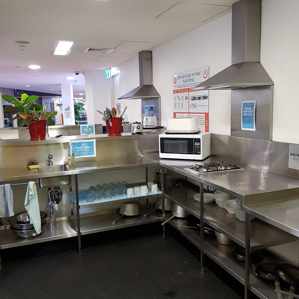 image of shared hostel kitchen at Sydney Harbour YHA