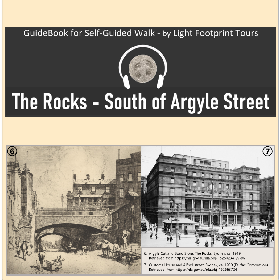 image of part of the cover page for the self-guided walk at THe Rocks, South of Argyle Street (Sydney)